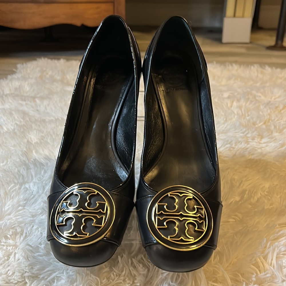 Tory Burch Black Leather Heels
